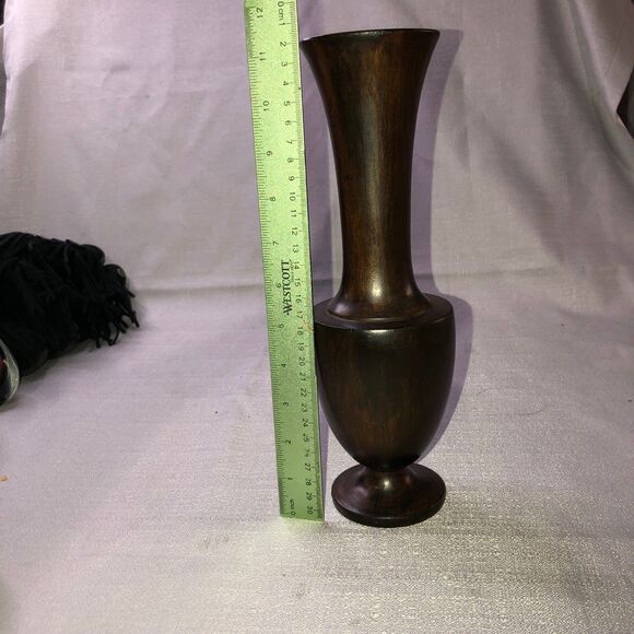 Vintage Wooden Bud Vase, Simple Elegance, Moroccan Style, Asian Wood, Flowers - Picture 7 of 7